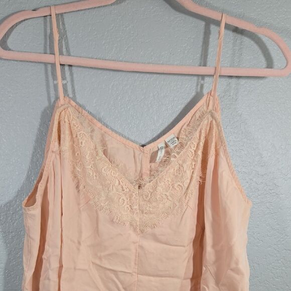 Silky Soft Women's Plus 18/20W Lace Trimmed Cami Peach Camisole V-Neck Top 2XL - Picture 2 of 10